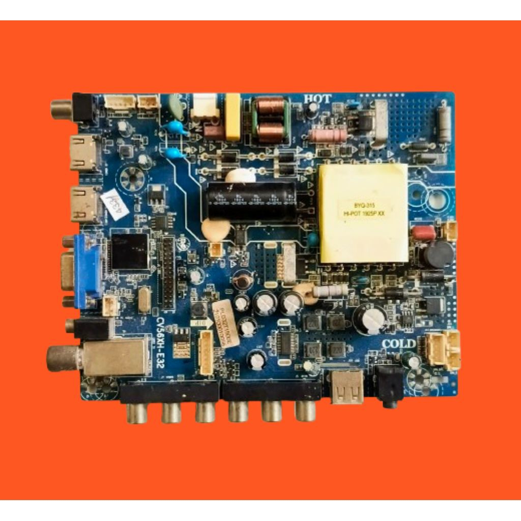 Mainboard LED TV Polytron PLD 32T1850 Motherboard CV56XH-E32 L0701 Normal 100%