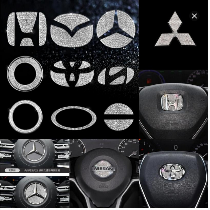 Stiker Hias Logo Setir Mobil Bling Premium