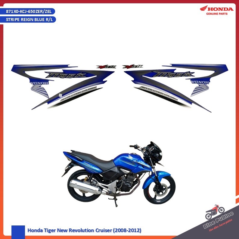 Stiker Body Honda Tiger New Revolution Biru - 871X0KCJ650ZER - 871X0KCJ650ZEL - STRIPE REIGN BLUE R 