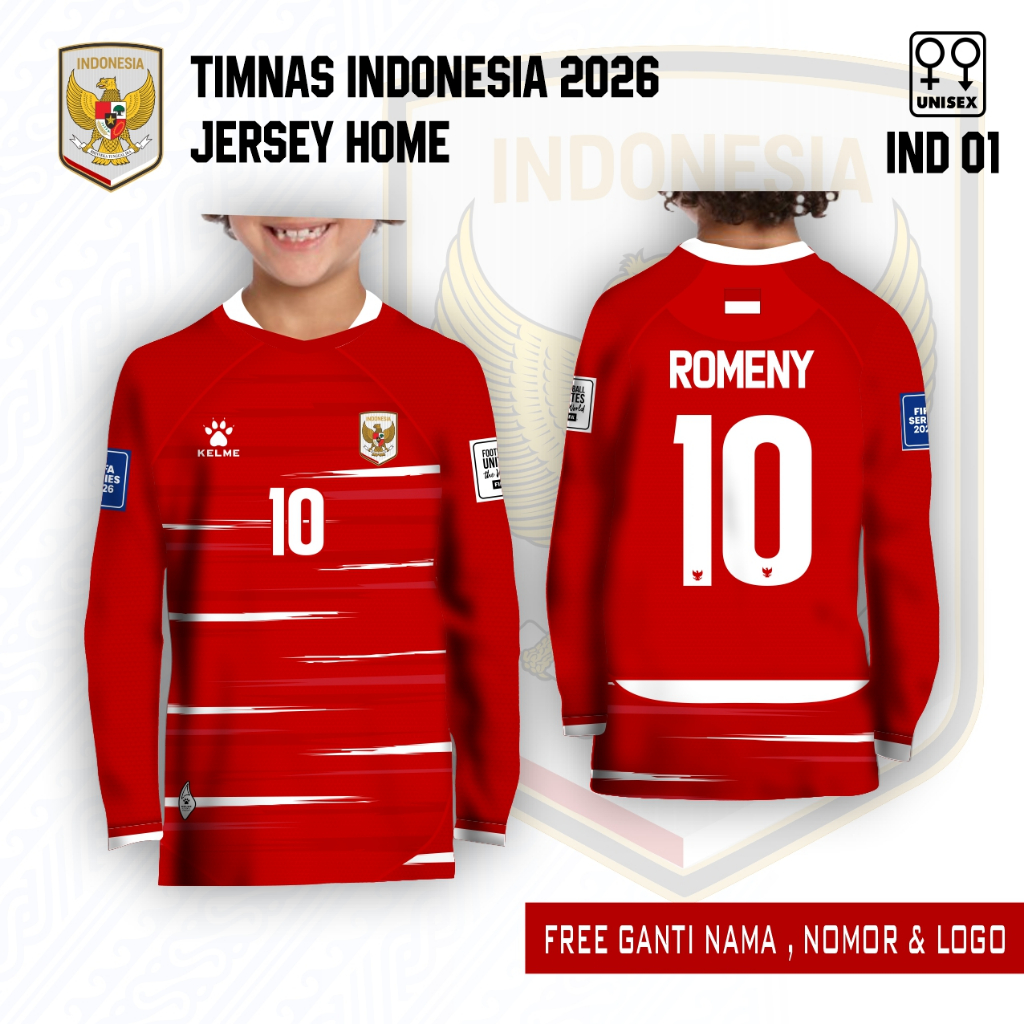 Jersey Timnas Indonesia home 2026 baju anak bola tim nasional indonesia terbaru kaos sepak bola