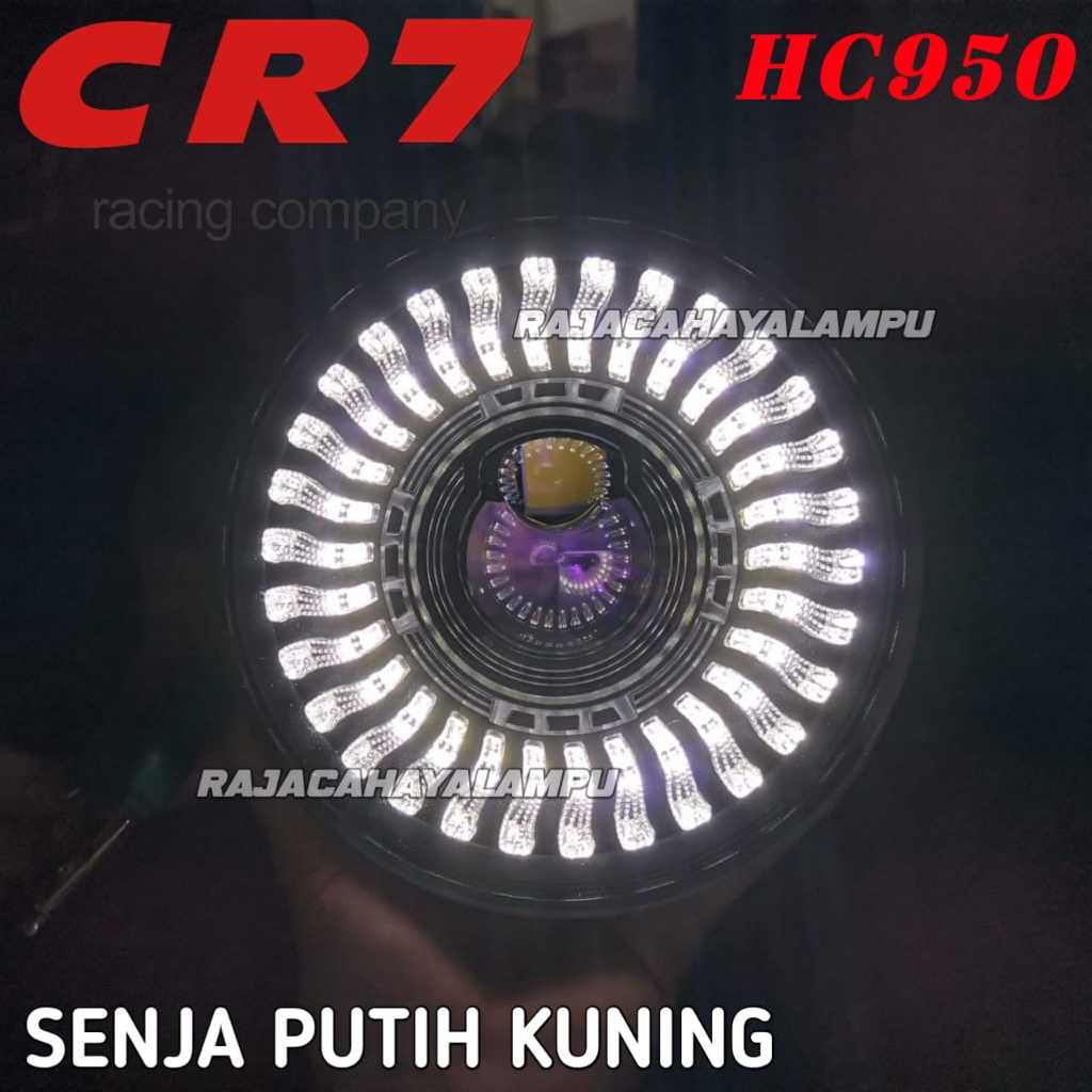 Lampu Depan LED 7 Inch CR7 C950 Model Bulat Welcome Plus Senja Headlamp Universal Motor Mobil 7 Inch