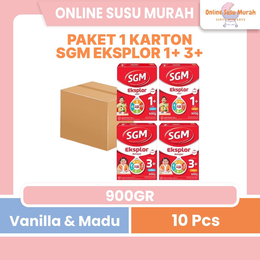 SGM EKSPLOR 1+ 3+ PAKET 1 KARTON 10 KOTAK 900 GR VANILA MADU TAHAP 1 3 900GR SSKD