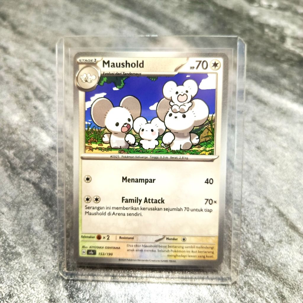 kartu pokemon maushold evolusi tandemaus 153/190 common hyper rare dapat toploader| kartu pokemon as