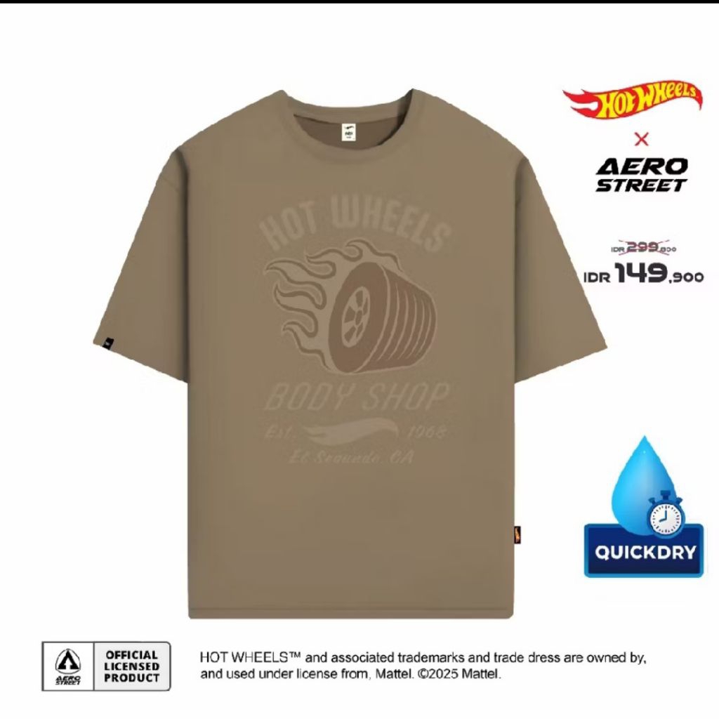 Tshirt Boxy Aerostreet X Hot Wheels Body Shop Kaos Original