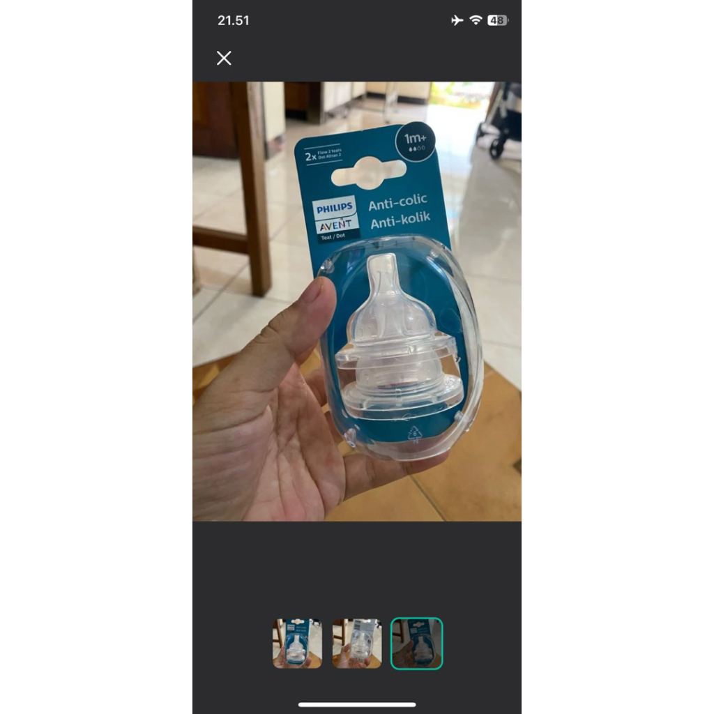 Puting Botol Susu Anti-Kolik Avent Classic, Silikon Lembut, Desain Anti-Kolik