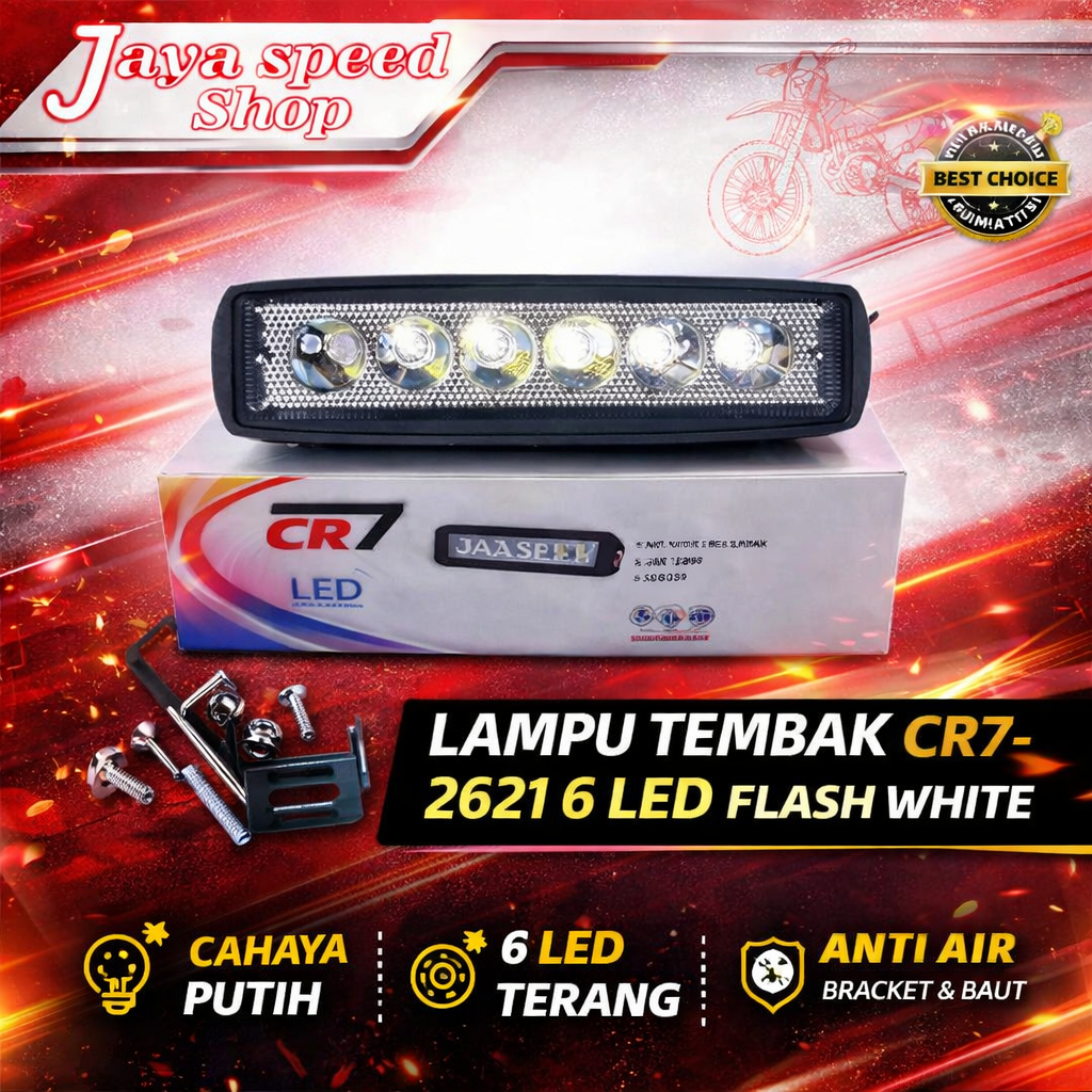 Lampu Tembak Cr7 2621 Sorot { LED 6 Titik Mata } Buat Motor Lampu Tembak Sorot