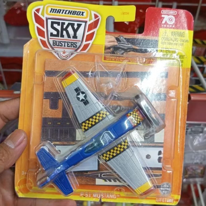 DIECAST PESAWAT MATCHBOX SKYBUSTER P-51 MUSTANG