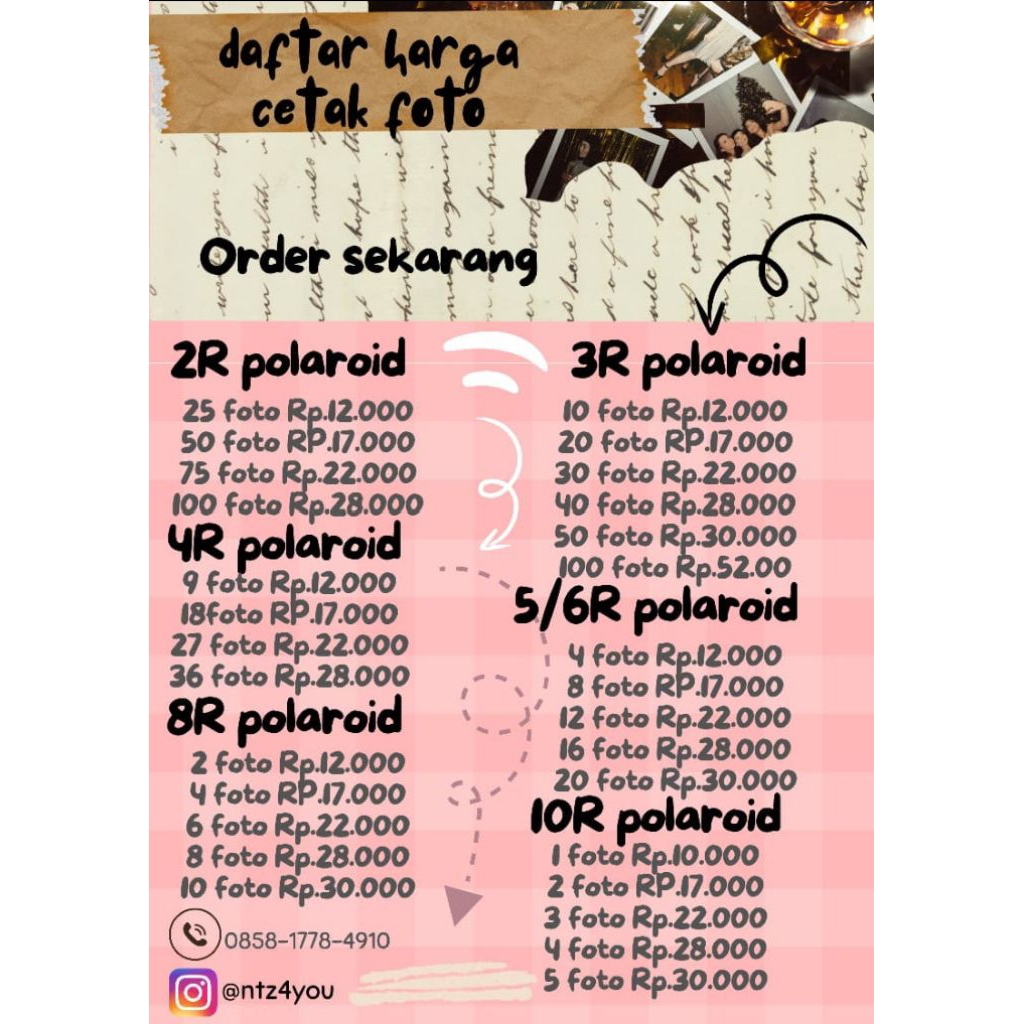 CETAK PHOTO POLAROID UK 5R