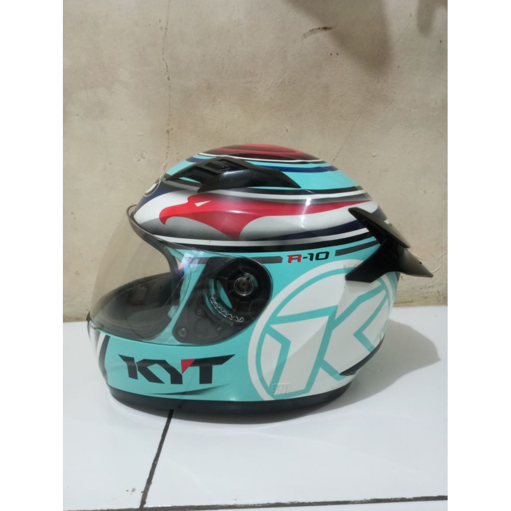 KYT FULLFACE R10 MOTIF AQUAMARINE ORIGINAL SECOND
