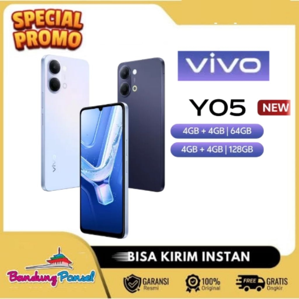 vivo Y05 Ram 8/128 Gb Ram 8/64 Gb Tahan Banting Tingkat Extream Batery 6500 mAh Tahan air
