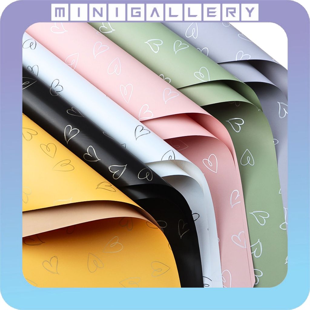 Kertas Buket Bunga Love Korean Cellophane Wrapping / Kertas Kado Valentine Ecer KB6130
