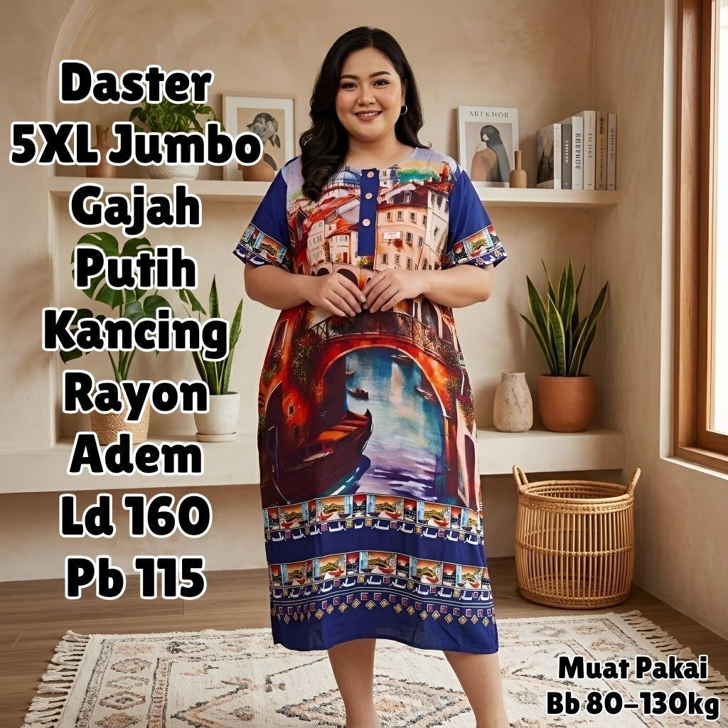 Daster Batik Gajah Putih 5XL Super Jumbo Ld 160/Pb 115 Busui