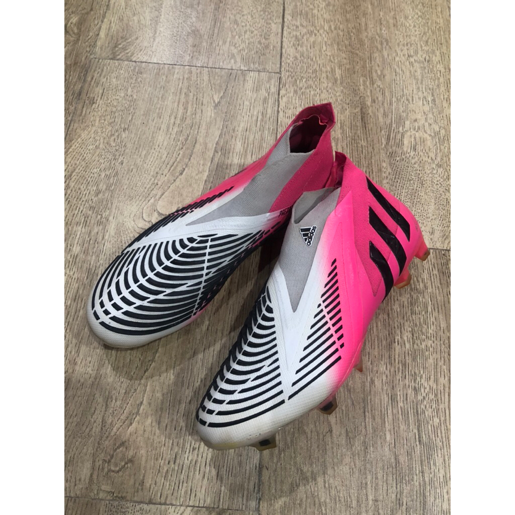 Sepatu Sepak Bola Original adidas Predator Edge+ Lethal Zones FG - Pink/White/Black size 44