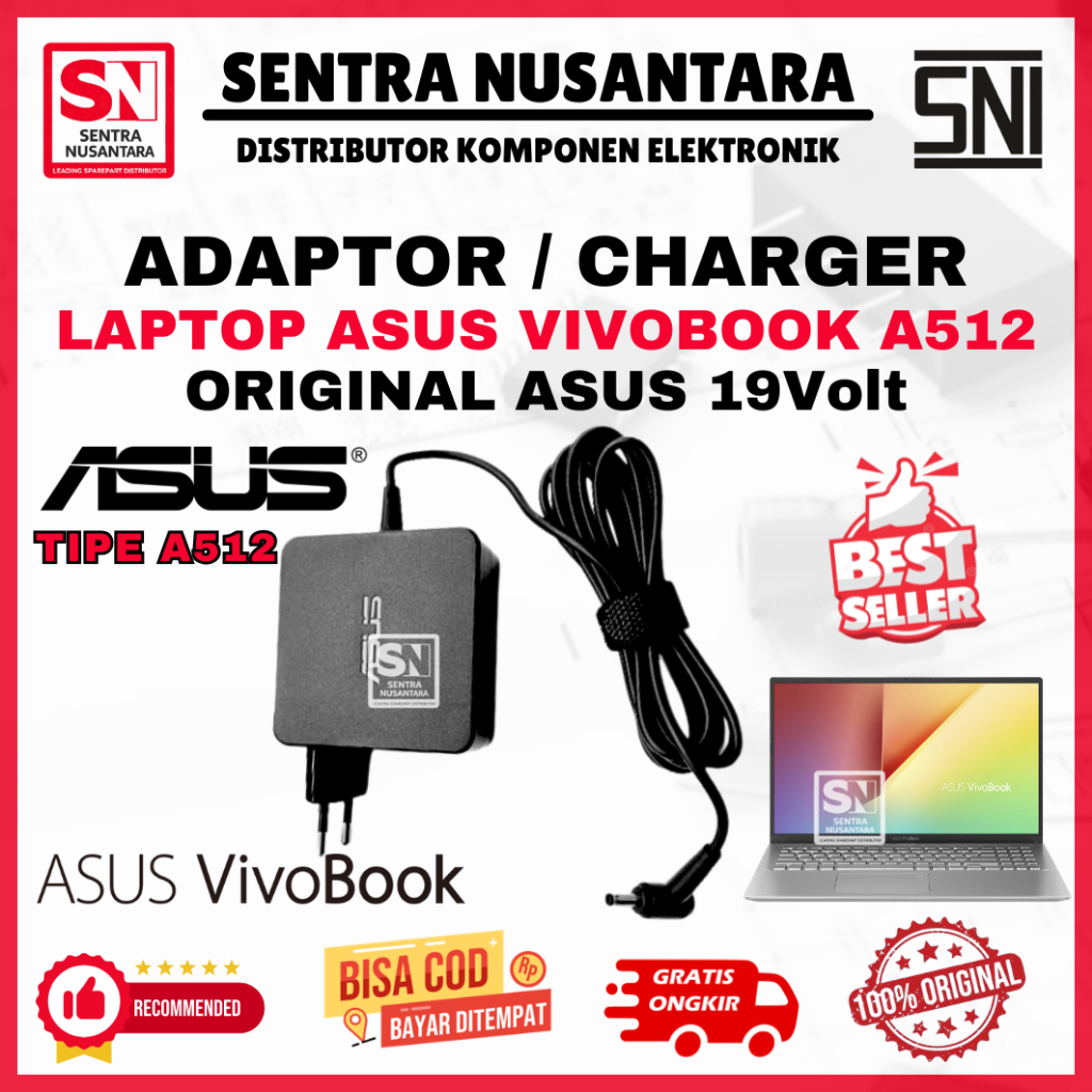 Adaptor Charger Laptop ASUS Vivobook A512 Series | Adaptor Laptop ASUS Vivobook A512 Series Kualitas