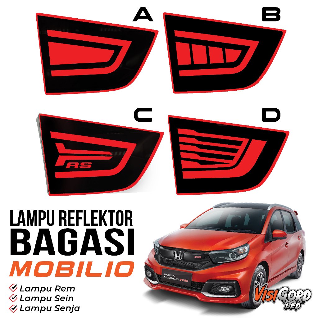 Lampu Reflektor Bagasi Belakang LED Mobilio Type S E RS 2014-Up Variasi Sein Rem Senja 1 Set
