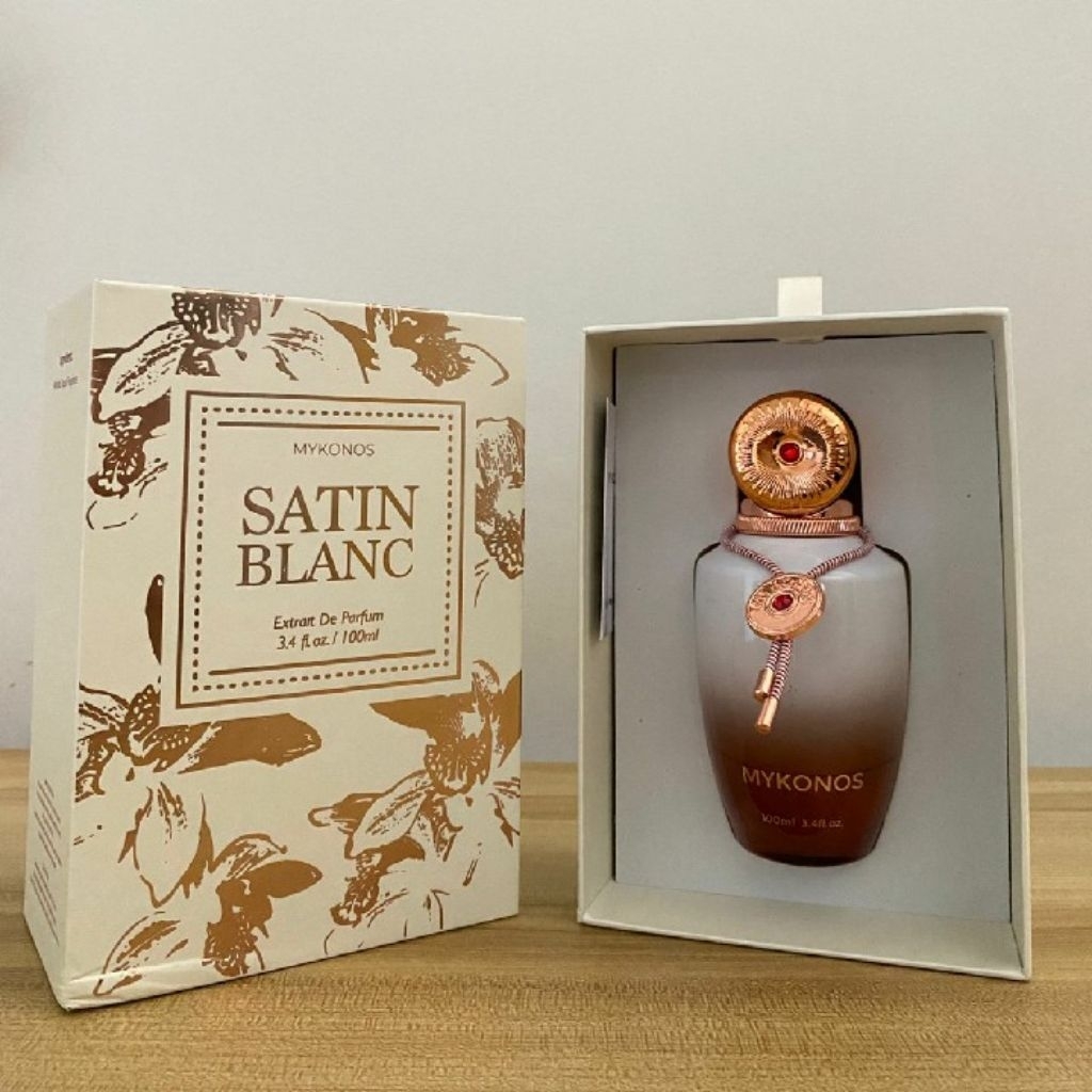 (PRELOVED ORI) Mykonos Satin Blanc 100ml parfum wanita notes manis. juice diatas 90%