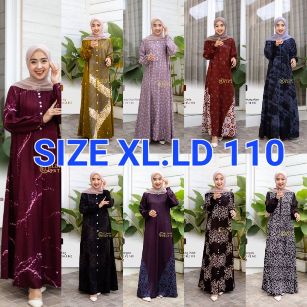GAMIS ELZHAF LD 110 TERBARU ORY, GAMIS TWILL BATIK, GAMIS TWILL ORI PEKALONGAN