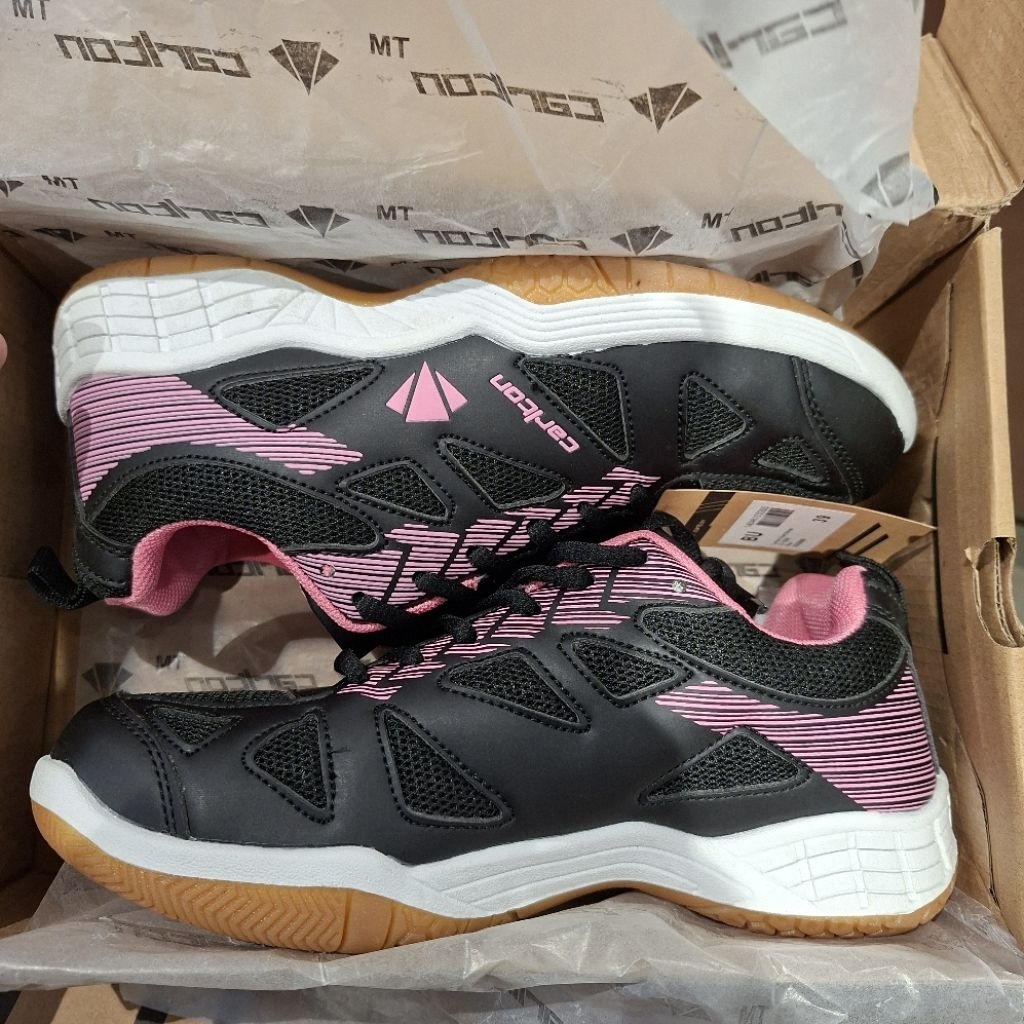 Sepatu Badminton Carlton Hitam Pink Badminton Shoes Carlton Black Pink