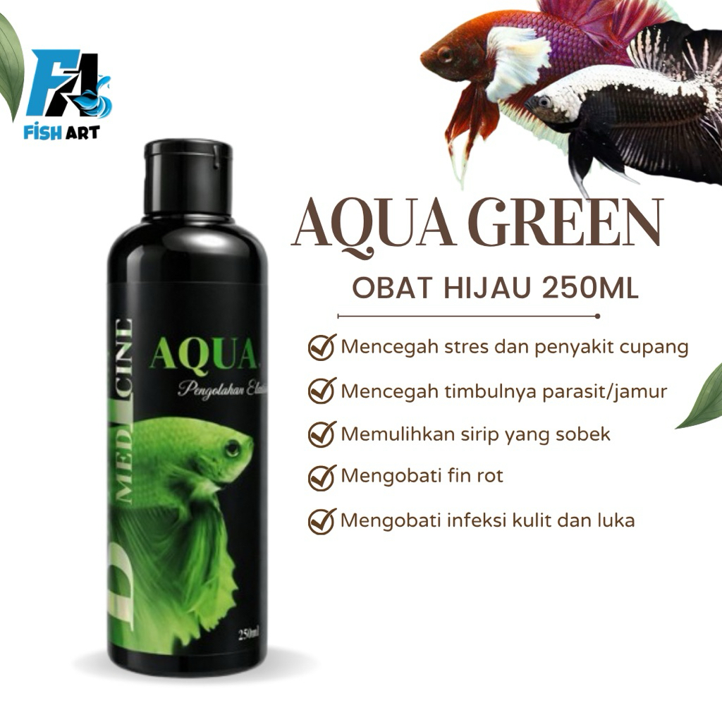 OBAT HIJAU IKAN CUPANG AQUA GREEN 250ml