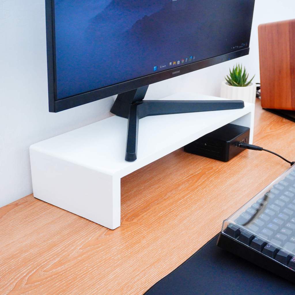 Stand monitor / Alas monitor / Dudukan monitor Putih Ready 