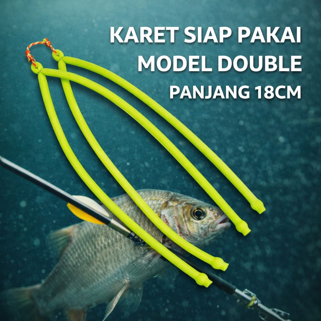 karet ketapel ikan siap PAKAI 2050 HIJAU double