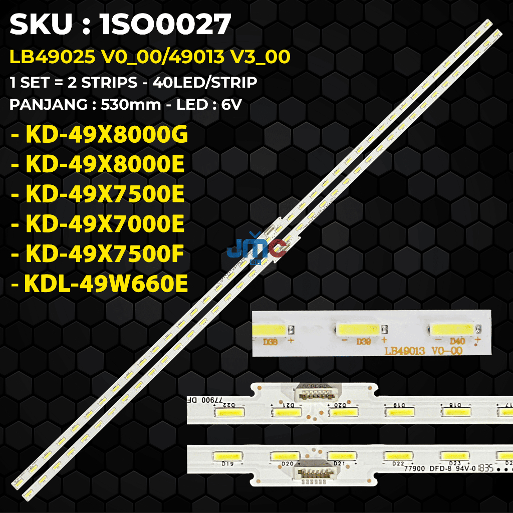 Backlight TV SONY 49 Inch KDL-49W660E KD-49X8000E 49X8000G 49X7500E 49X7500F 49X7000E LB49025 V0_00/