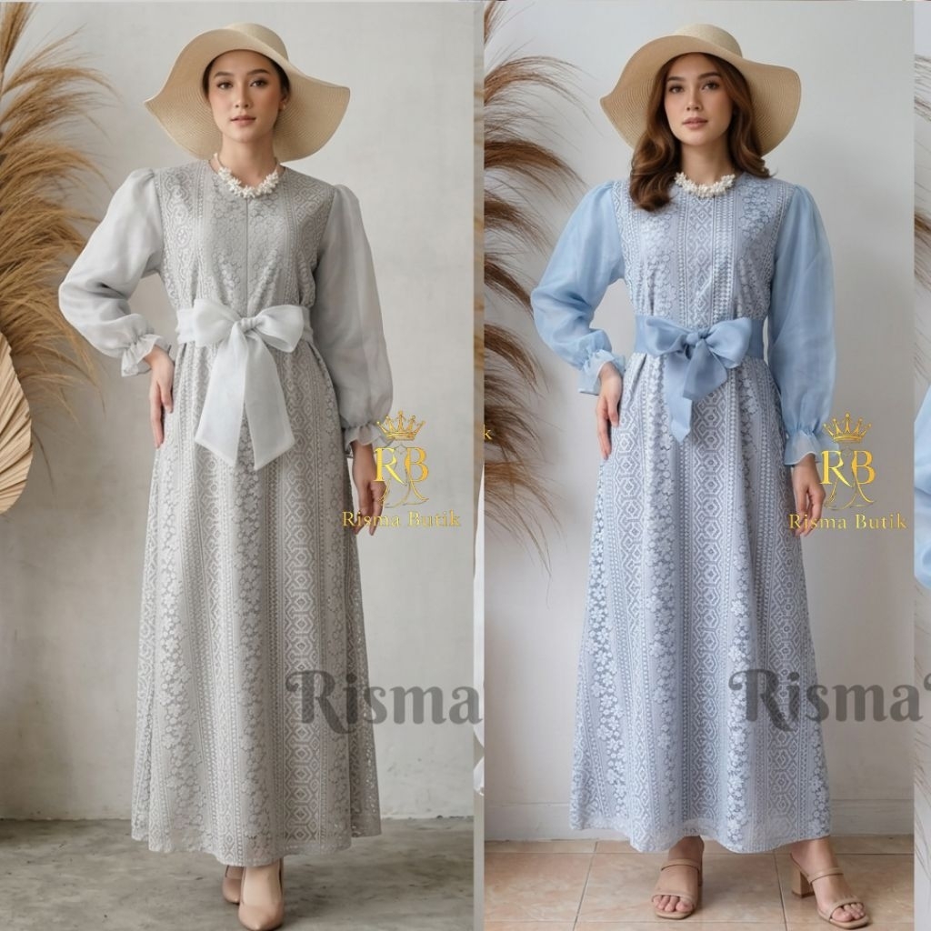 Dress Brukat Wanita Busui Organza Pesta Kondangan