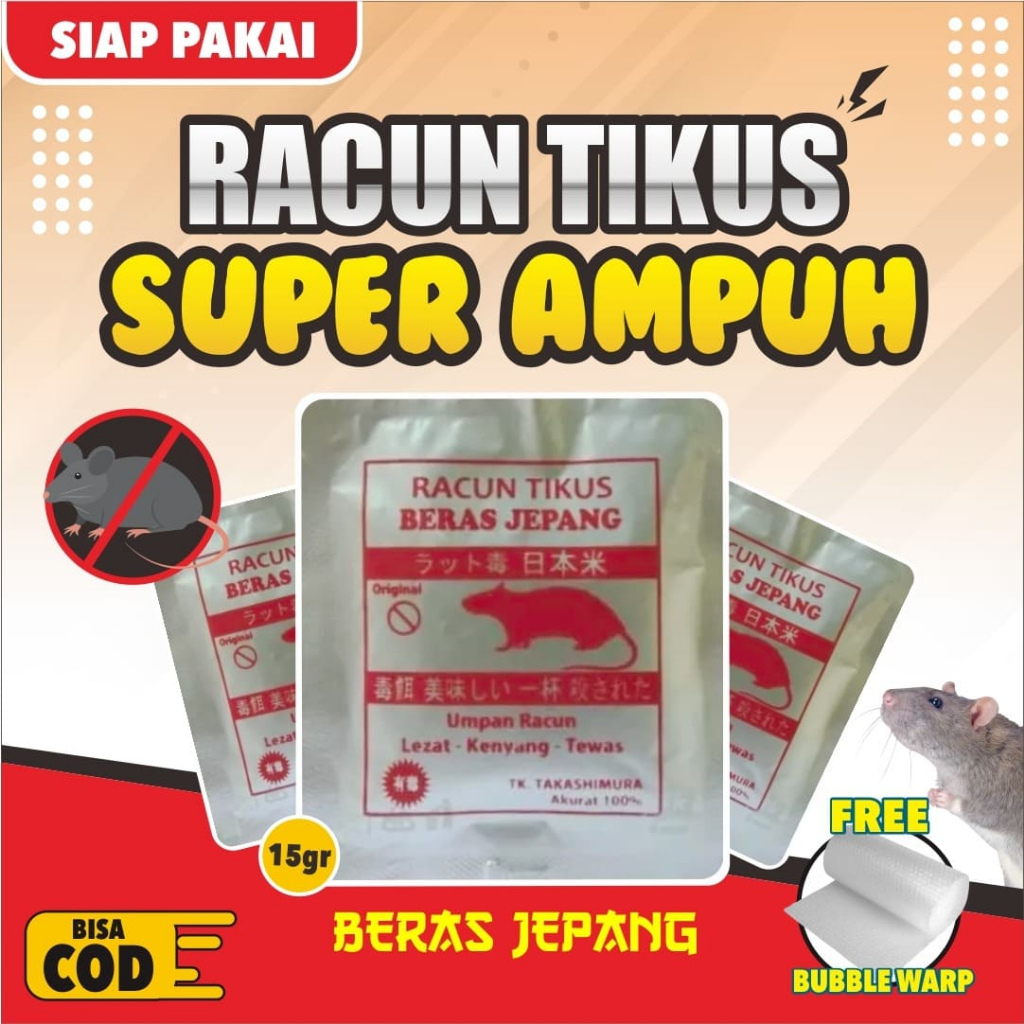 Dapat 5 Biji Racun Tikus Beras Jepang Anti Tikus Jahat Mengusir Tikus Dijamin Ampuh