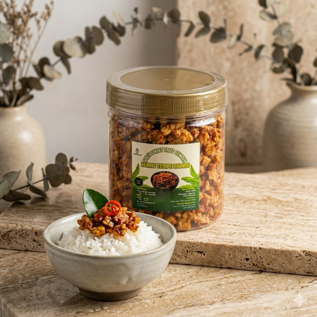 Kering TEMPE Kabita (Toples 250T) Lauk Kering Tanpa MSG Halal Tahan Lama