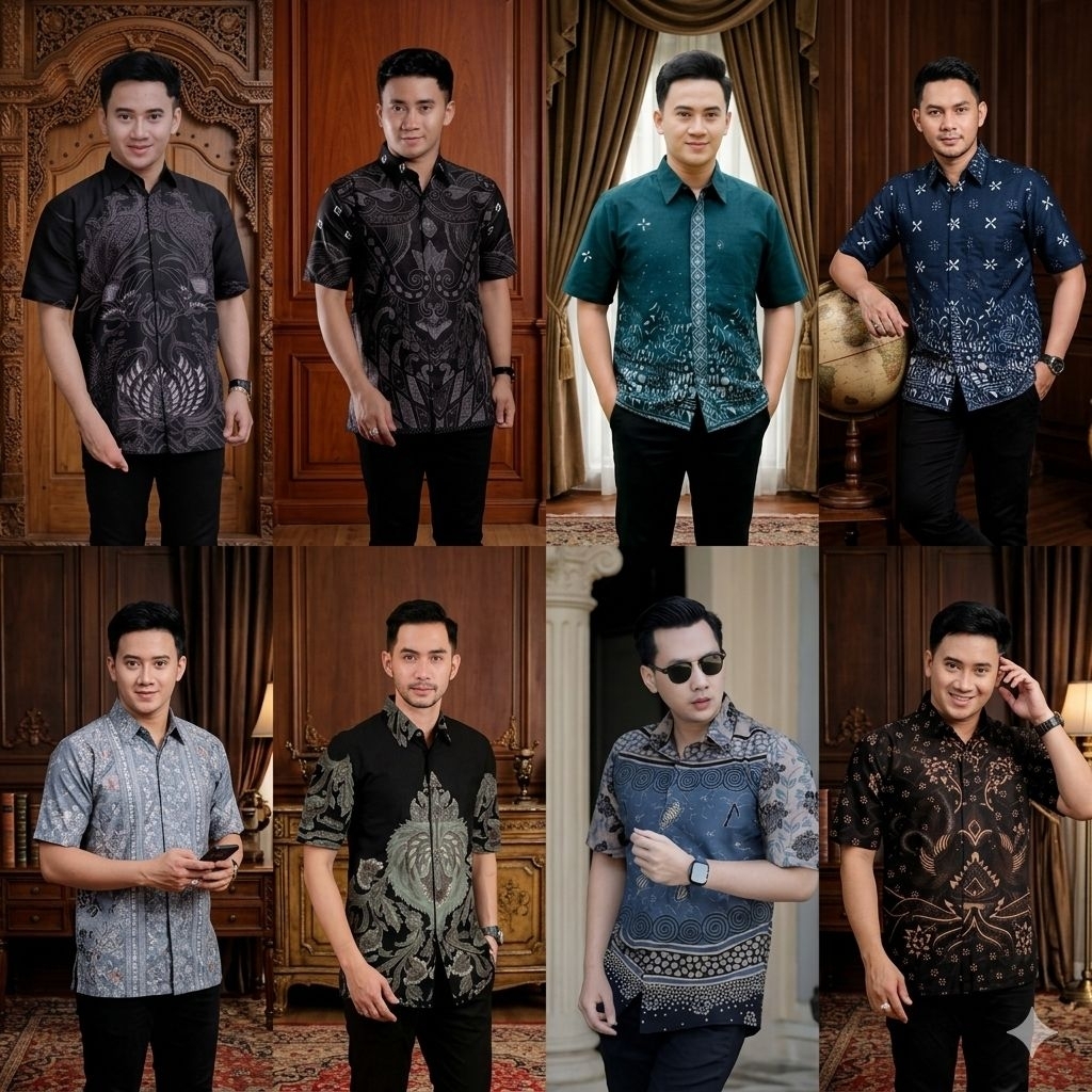 Kemeja Batik Pria Lengan Pendek - Kemeja Batik Dewasa Lengan Pendek Premium