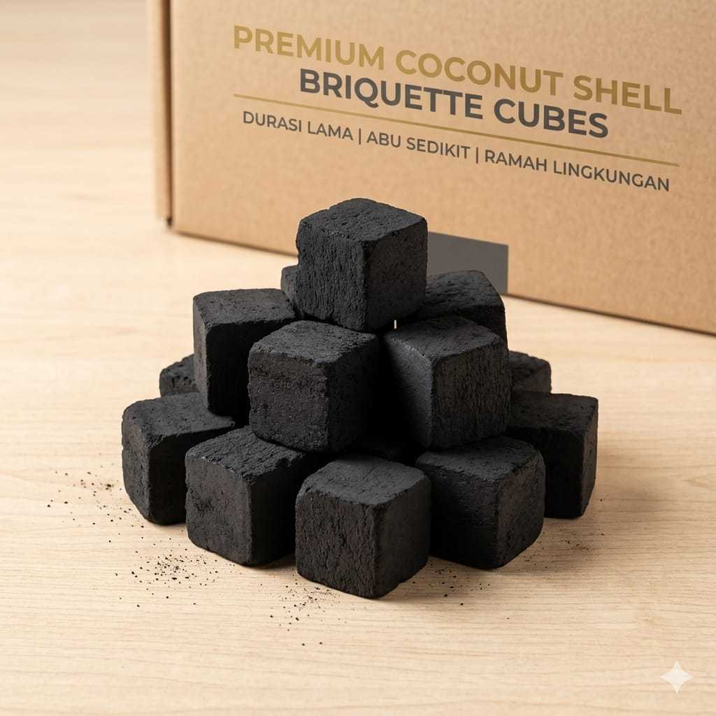 Arang briket batok kelapa Arang briket cube 12 pcs