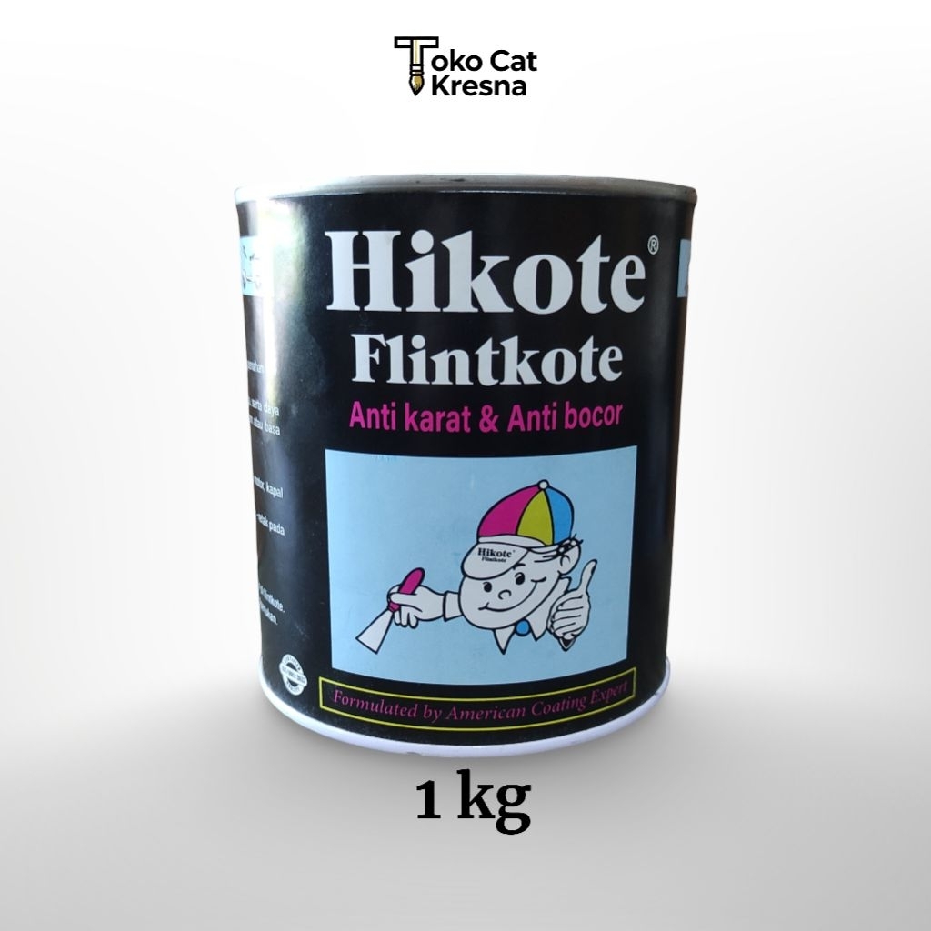 Cat Anti Karat Hikote Flinkote 1kg Cat Hikote Anti Karat Bocor Mobil Talang Seng Besi hitam 1kg