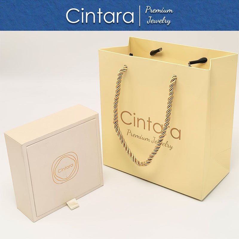 Set Kotak Perhiasan Krem + Tas | Kemasan Mewah Cintara