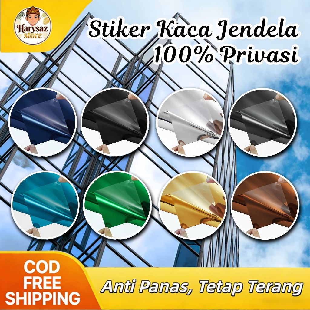 Kaca Film One Way Premium Stiker Kaca Film Untuk Kaca Jendela Pintu Rumah Gedung Mobil Tolak Panas T