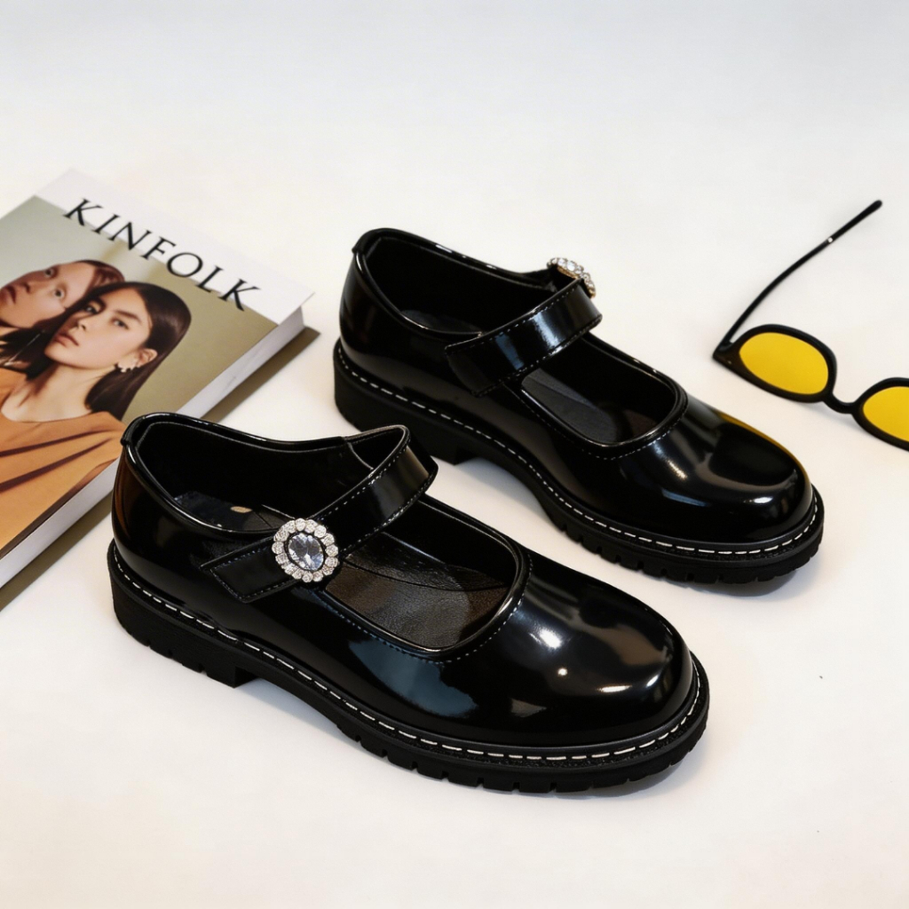 Sepatu Docmart Wanita - Sepatu Oxford Sekolah Hak Datar