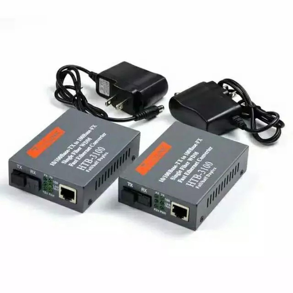 NETLINK OPTICAL MEDIA CONVERTER HTB-3100 (A/B) 25KM - Konverter FO to Lan - Lan to FO - ercomp2