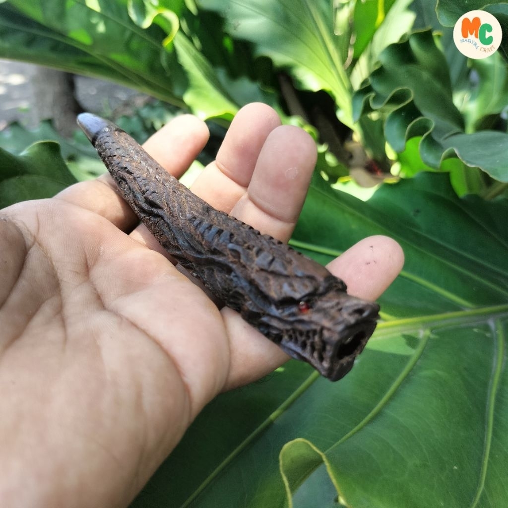 mahyracrafts | pipa once / once cangklong ukir naga kayu kalimosodo