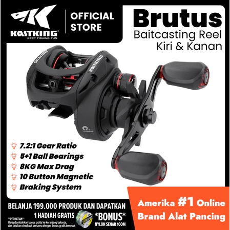 KASTKING BRUTUS Reel BC Reel Pancing, Saltwater Reel Baitcasting 7.2:1 Gear Ratio, 5+1 Ball Bearings