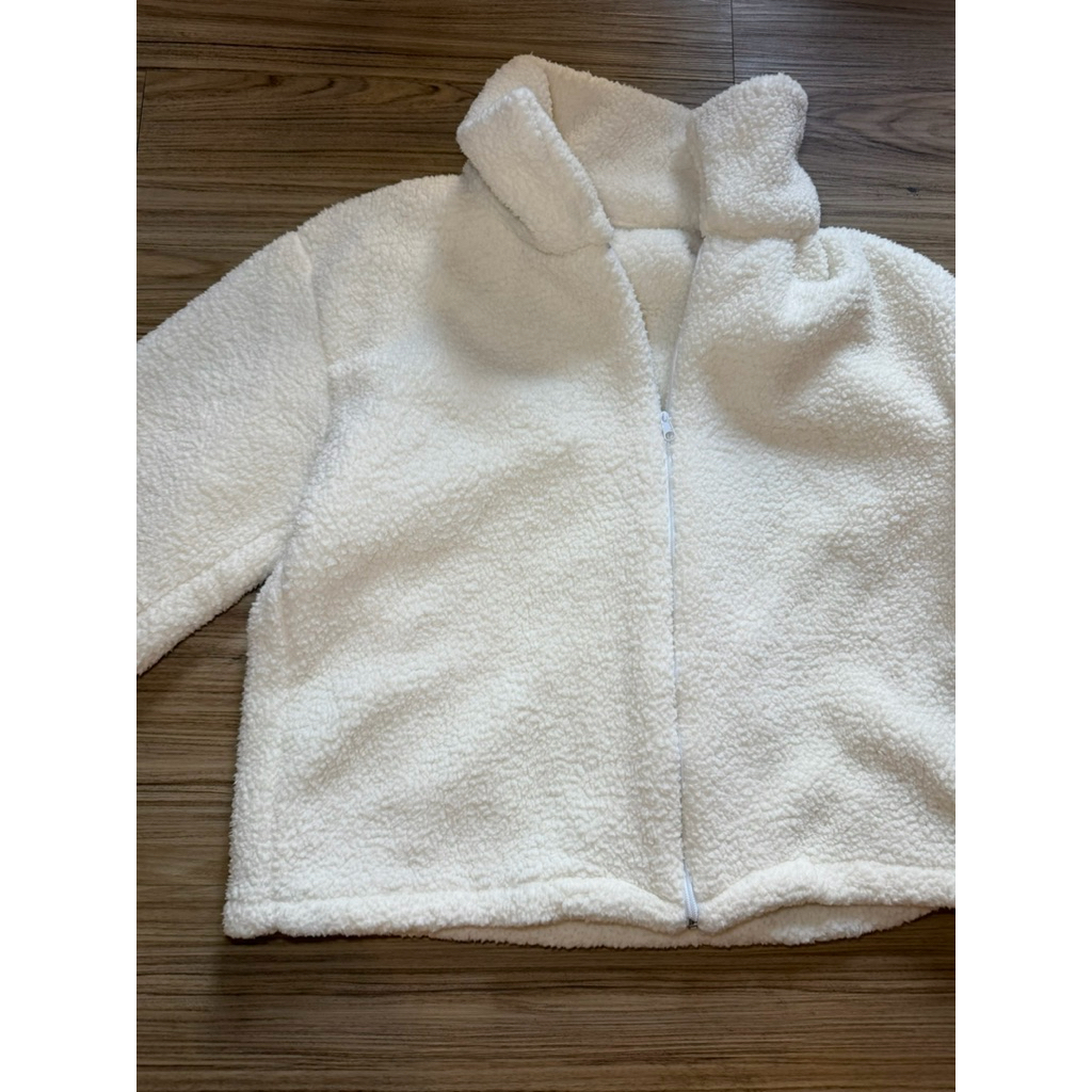 Sweater Jacket Zip Crope Sherpa Bulu domba