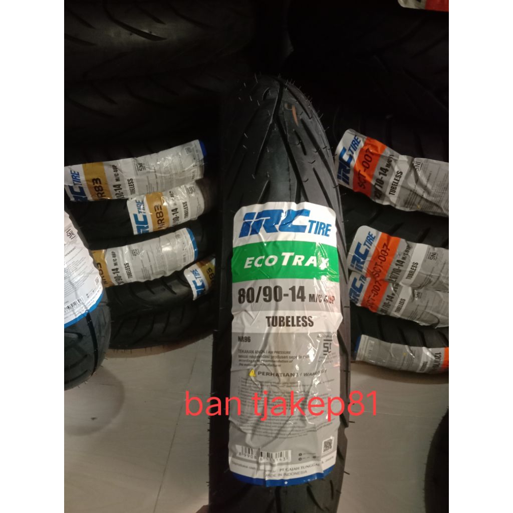 Ban depan tublles IRC motor matic 80/90-14 ECOTRAK