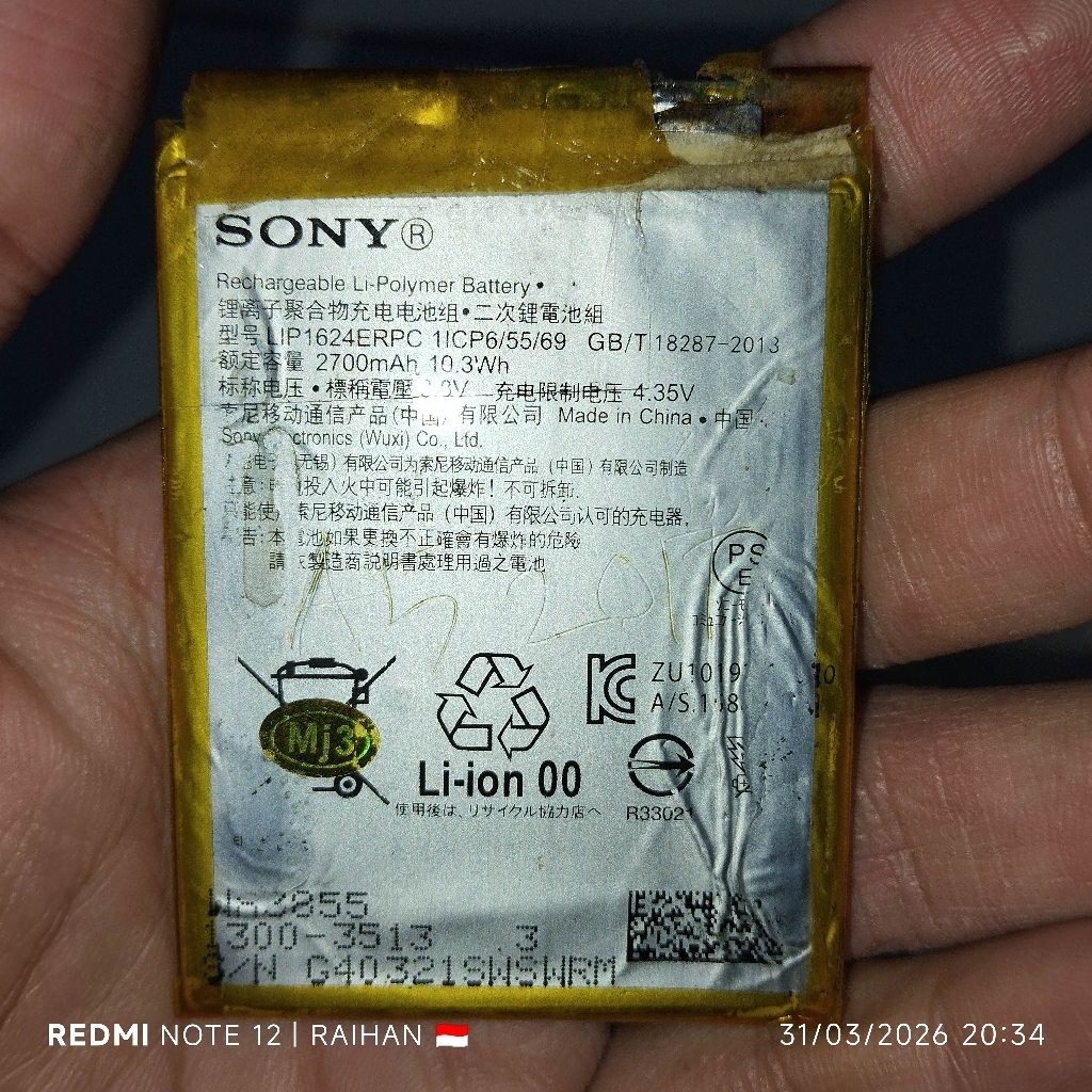 Baterai Bagus BMS Rusak Sony XPeria X Compact