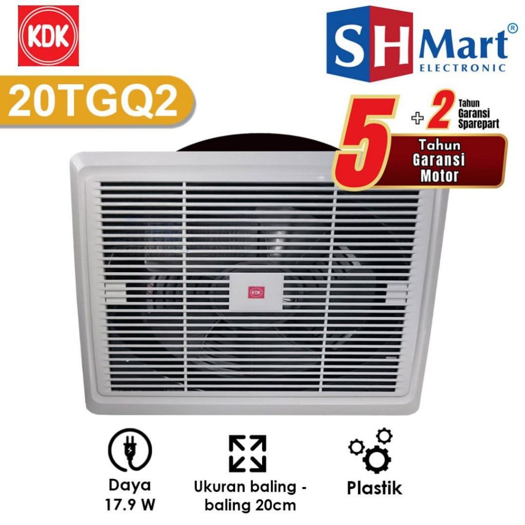KIPAS ANGIN KDK 20TGQ / CEILING EXHAUST FAN PLAFON 8 INCH 20TGQ2 GARANSI RESMI (MEDAN)