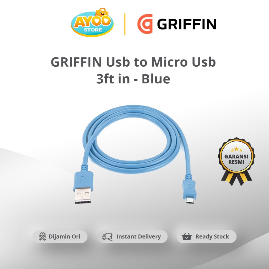 GRIFFIN 3M Micro Usb Cable Blue (GC40180)