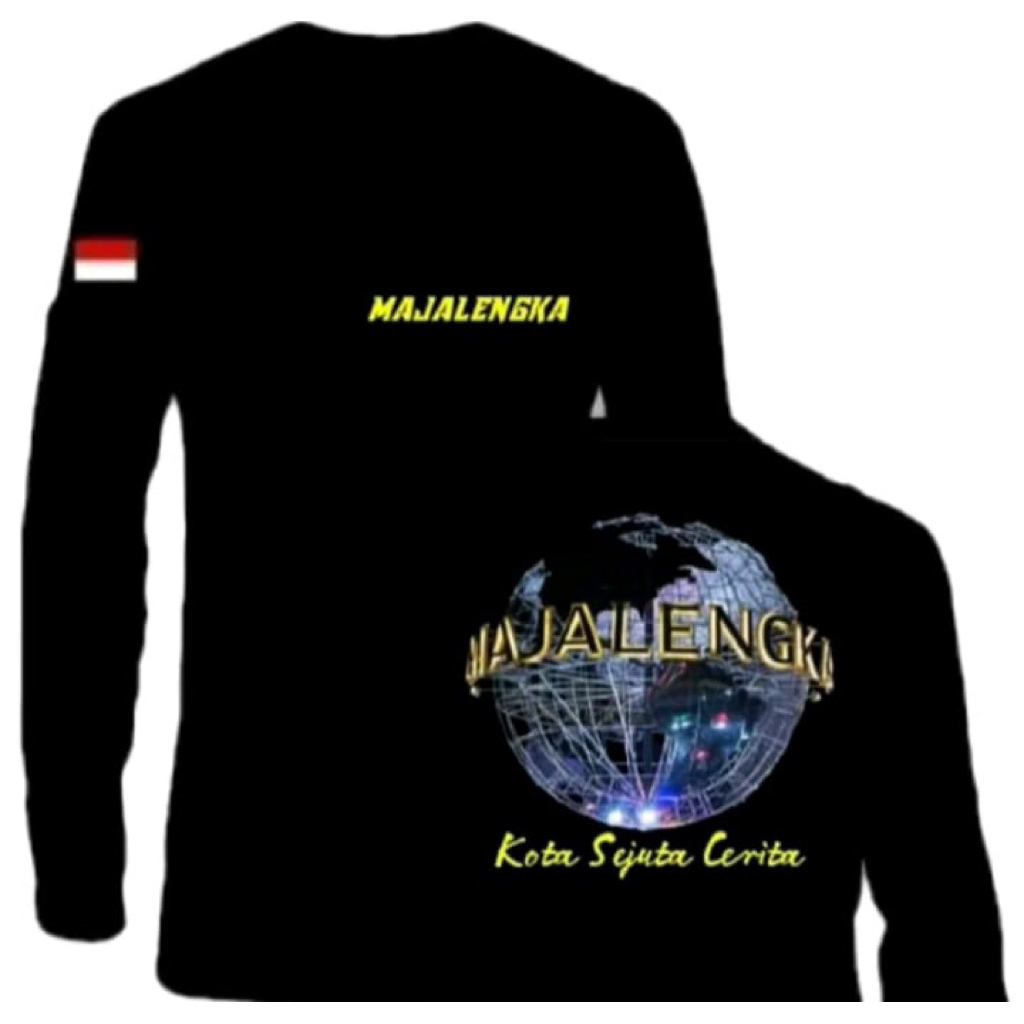Kaos sablon majalengka kota seribu cerita lengan panjang t-shirt distro unisex bahan adem