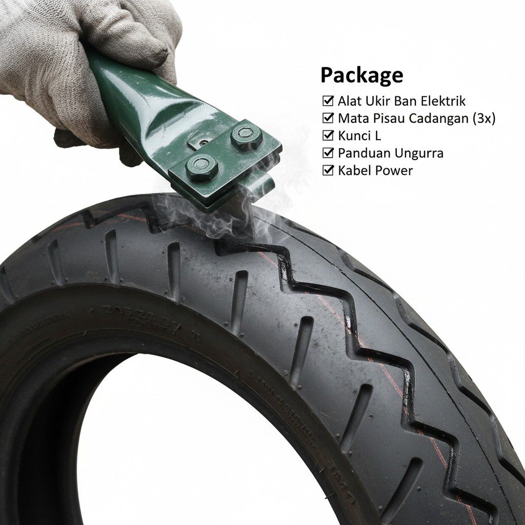 Alat ukir ban bekas motor dan mobil