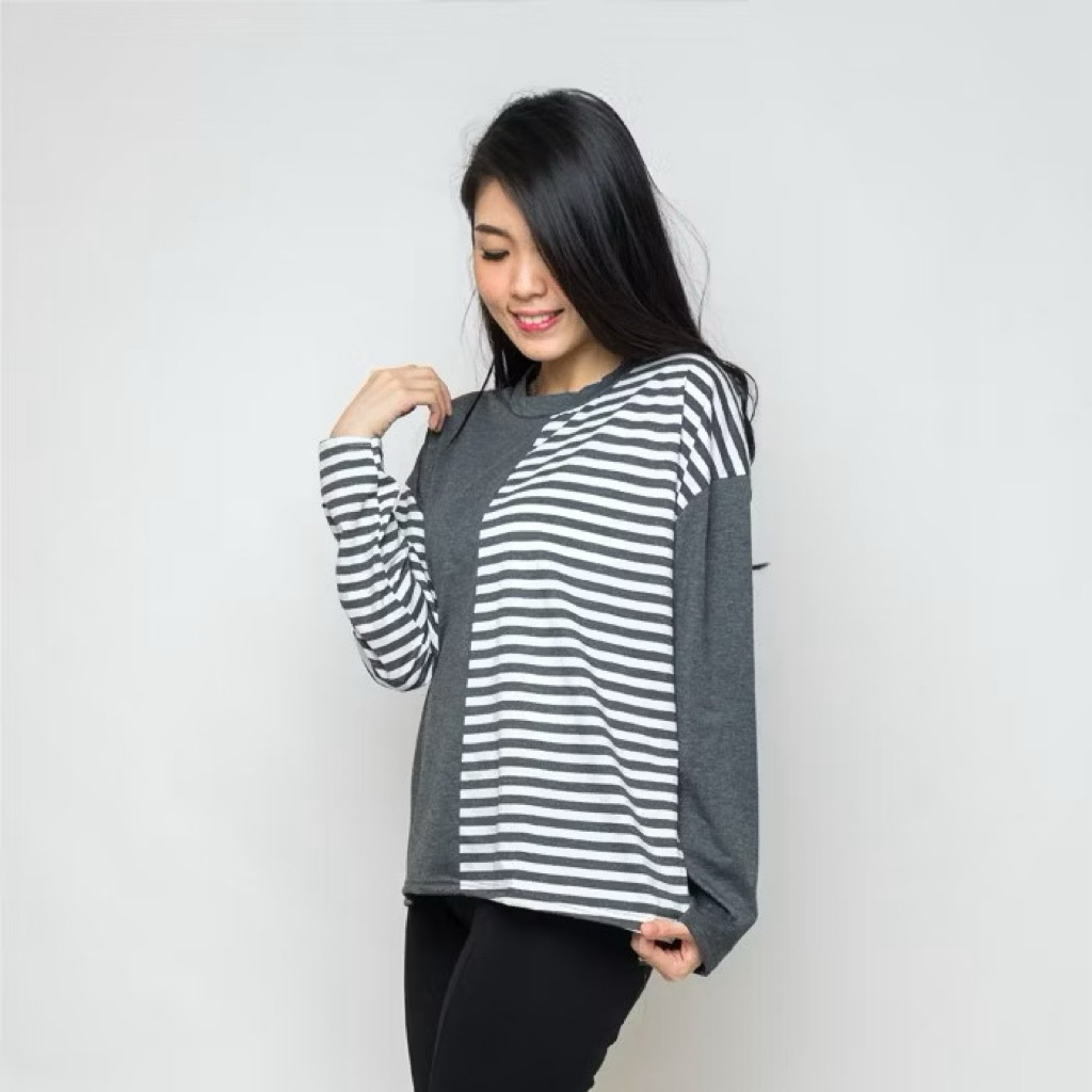 Kaos Jumbo Salur Baju Cewek Kekinian / Fashion Top Women