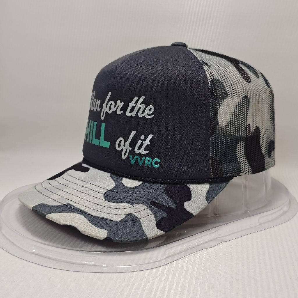 Topi Trucker Hitam Camo Run For The Hill Cap Premium Tebal Snapback