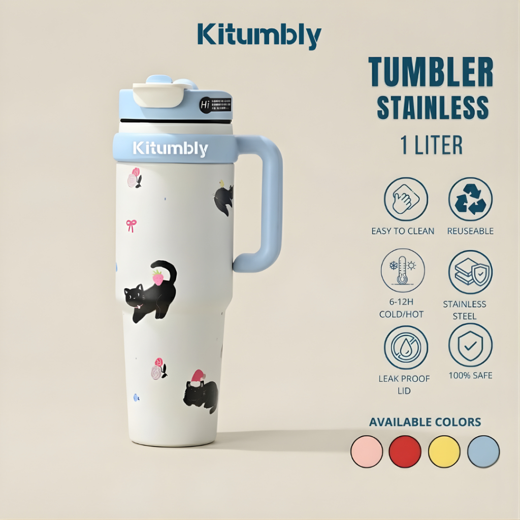 Kitumbly Tumbler Stainless 1 Liter (058) Termos portable panas dingin