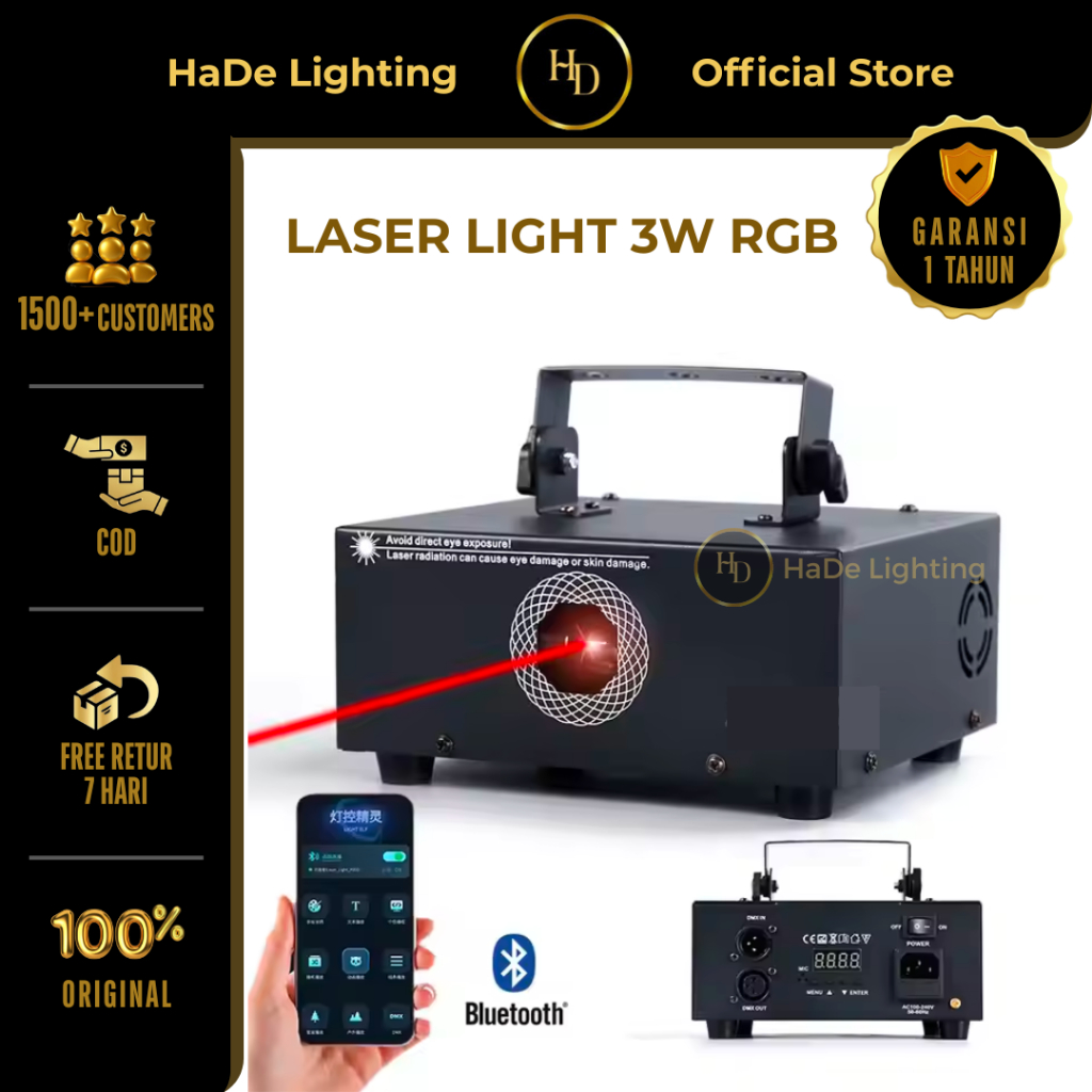 Laser Show 3 Watt - Lampu Laser Panggung Diskotik Mini Laser RGB 3 Watt