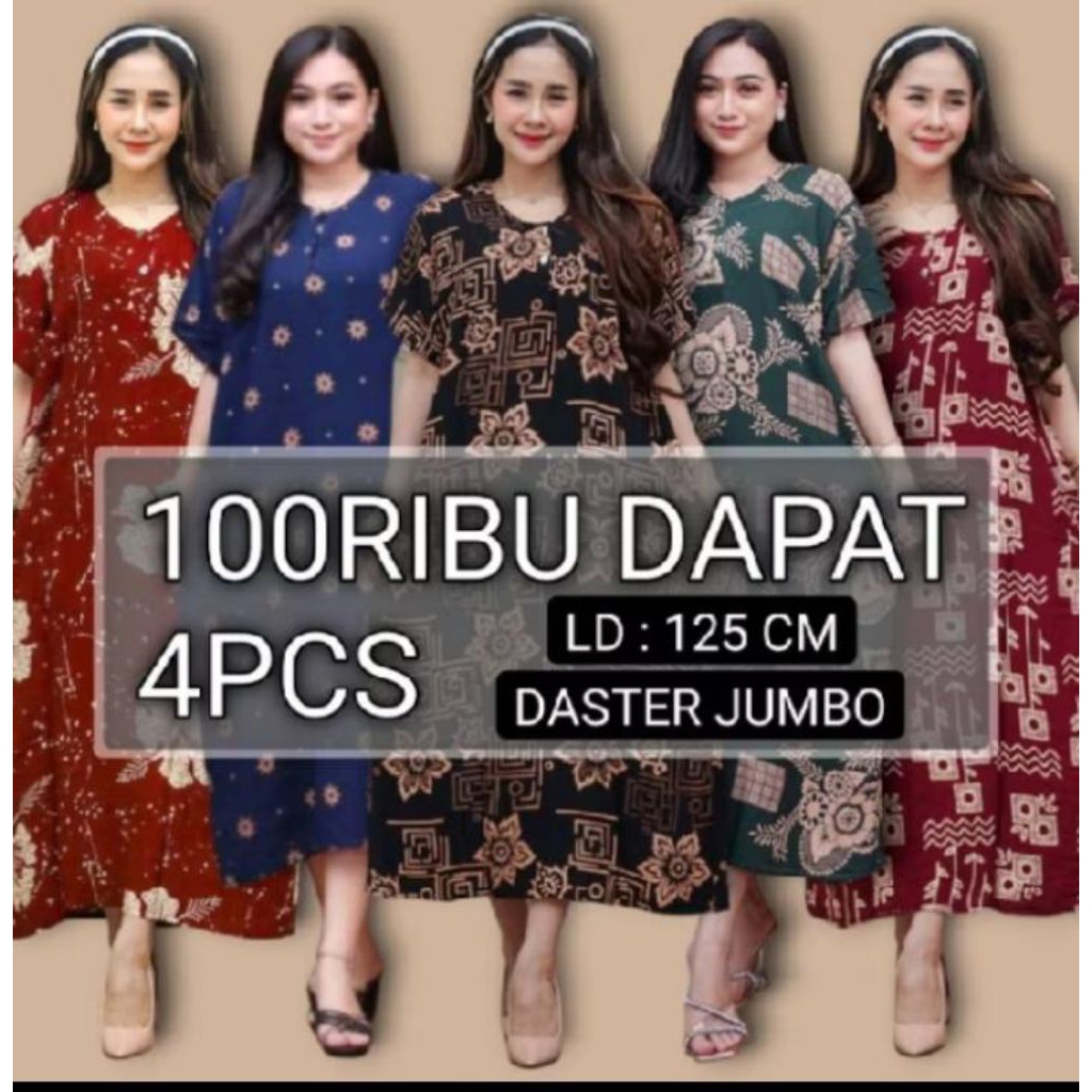 100Rb Dapat 3Pcs Daster Rayon Jumbo Kekinian Daster jumbo